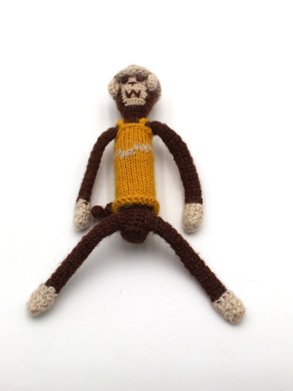 Soft Knit 9" Soft Alpaca Wool Blend Monkey Stuffed Animal RedMaple Sportswear Co